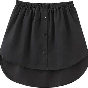 Women's Shirt Extender Removable Layering Skirts Half Length Under Skirt, XL